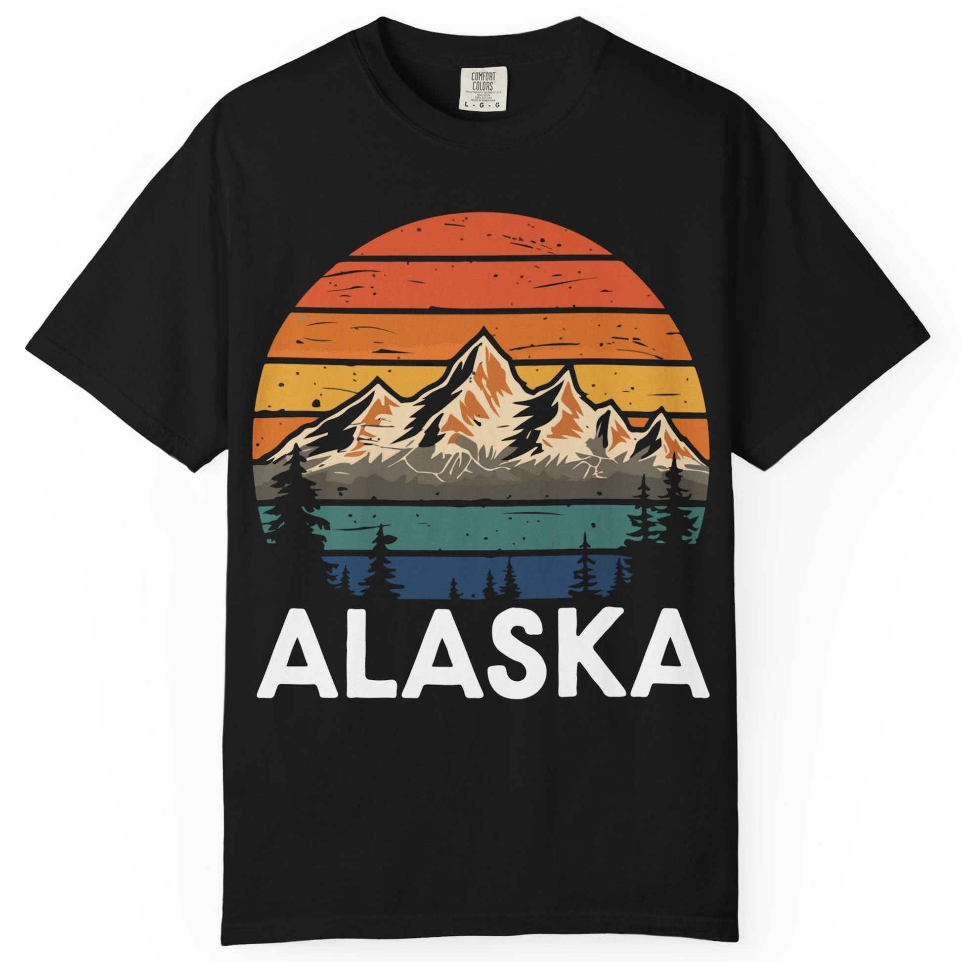 Retro Alaska Mountain Scenery Shirt Comfort Colors T-Shirt – Alaska Cruise Shirts