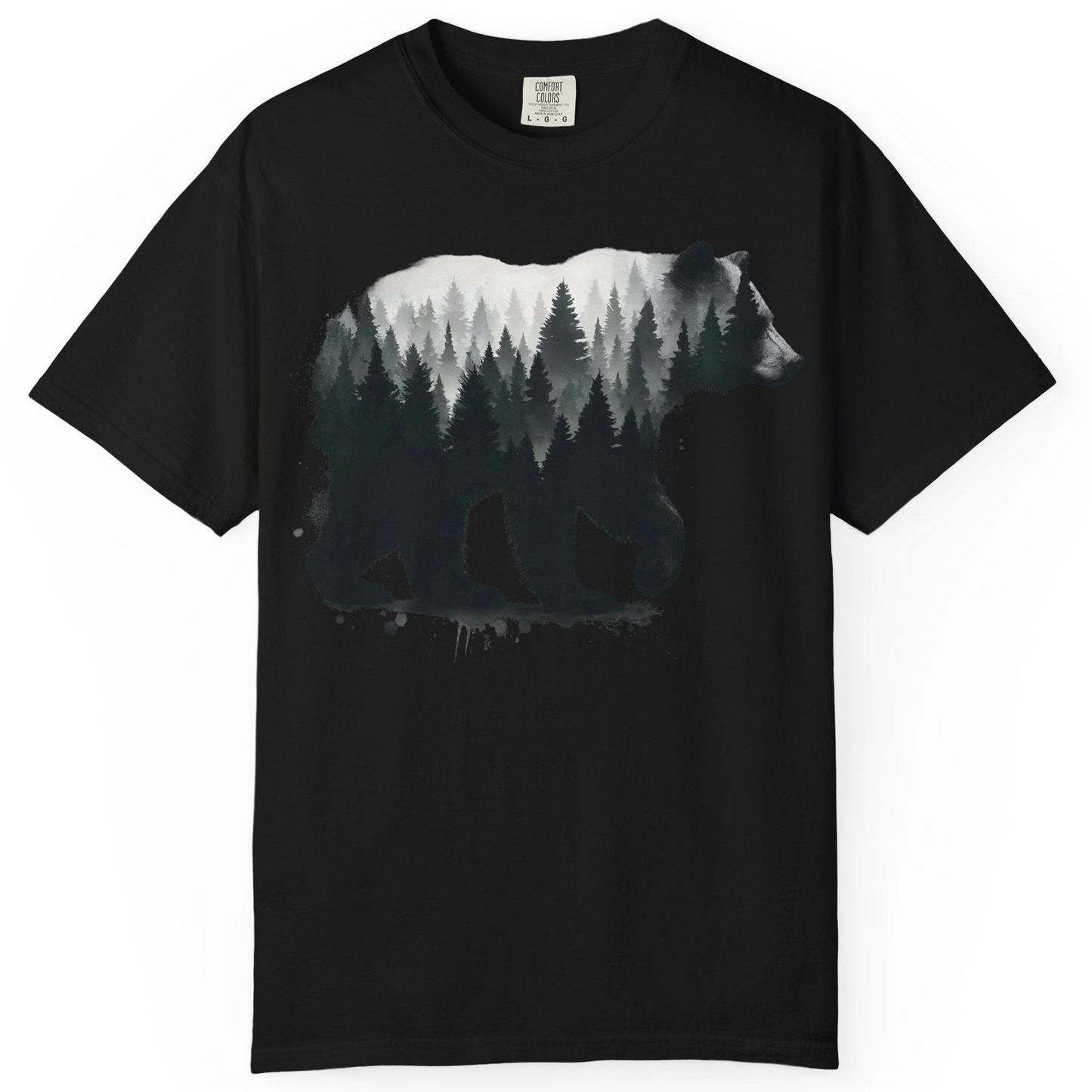 Bear Silhouette Forest Double Exposure Shirt Comfort Colors T-Shirt – Alaska Cruise Shirts