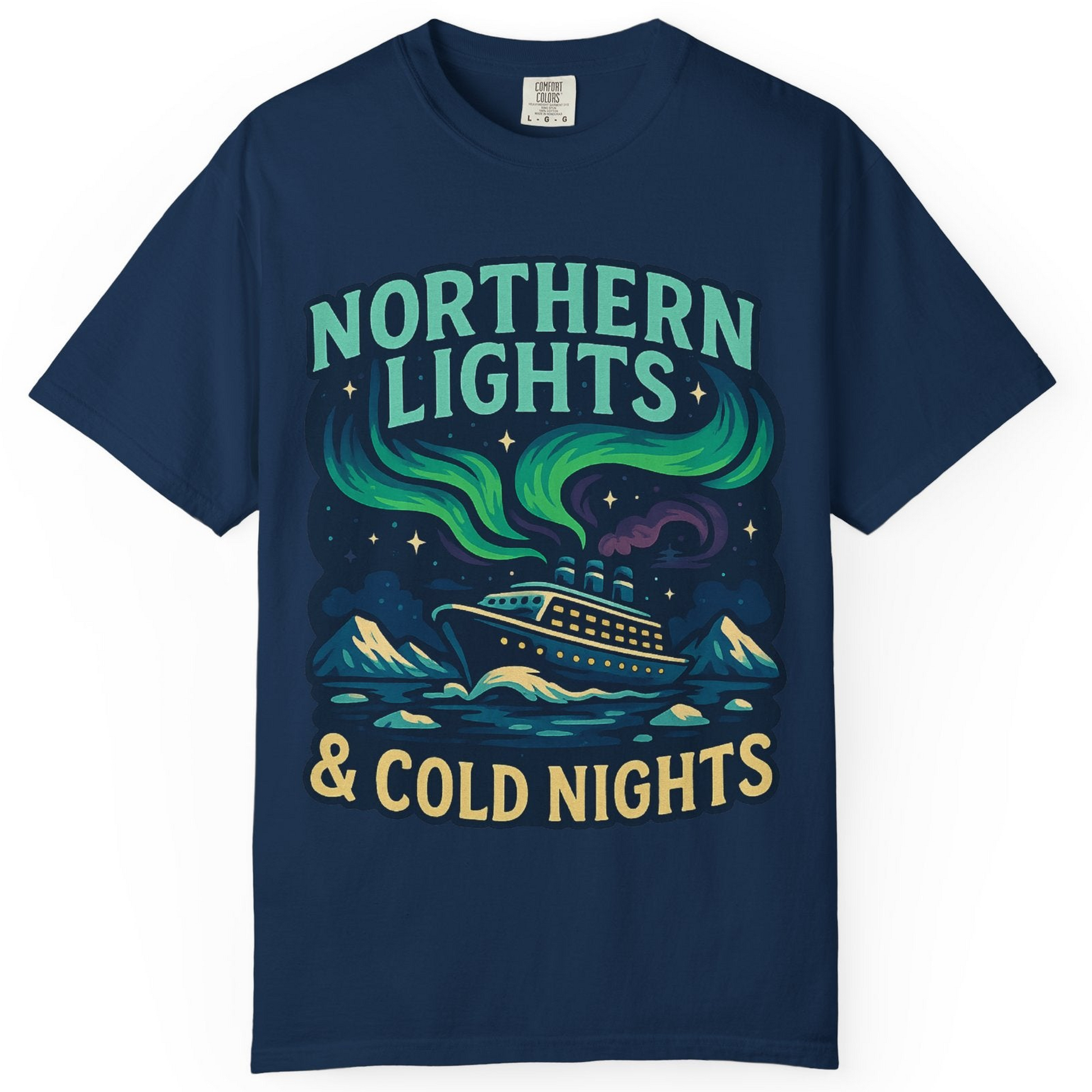 Northern Lights Alaska Cruise Ship Night Adventure Travel Shirt — Comfort Comfort Colors T-Shirt – Alaska Cruise Shirts