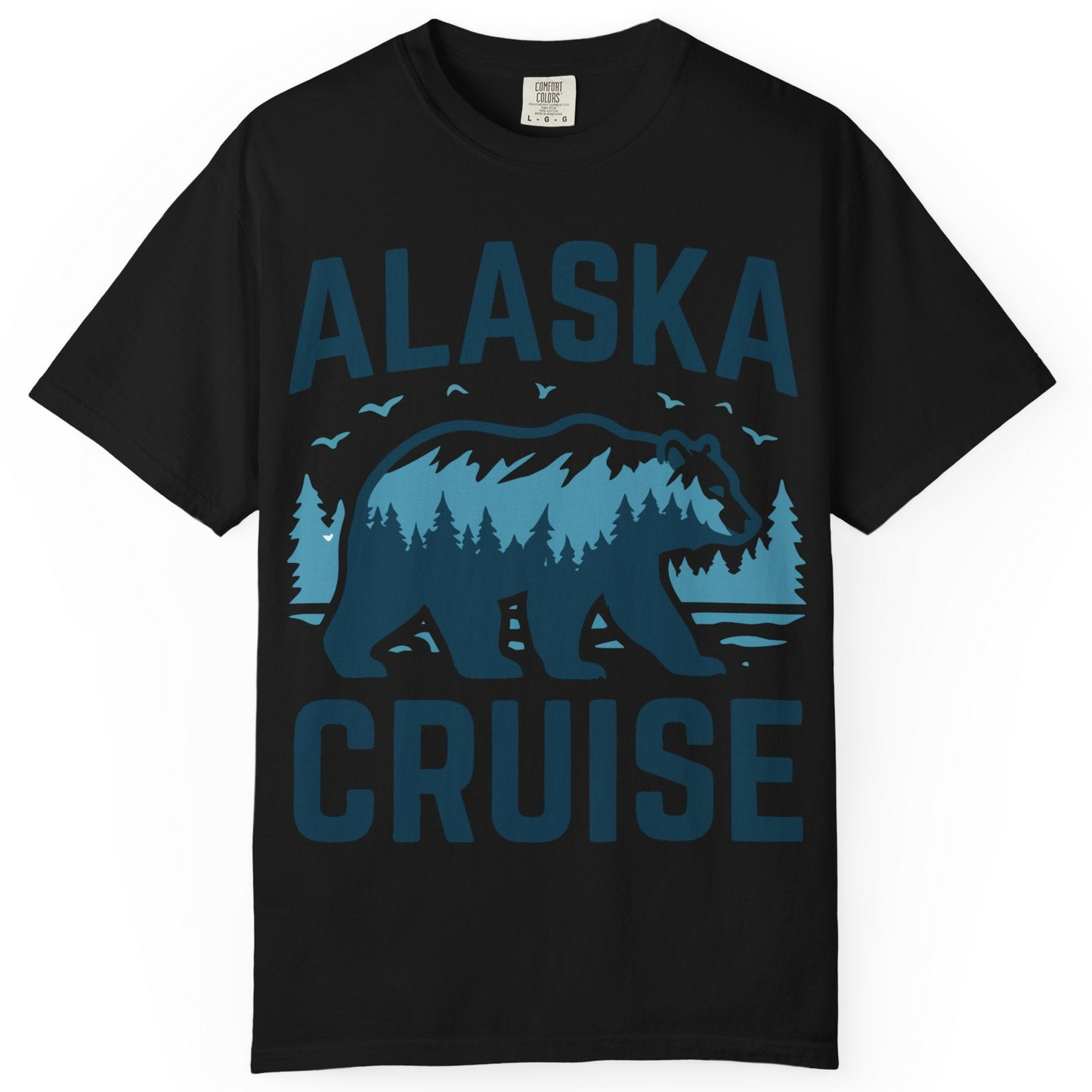 Alaska Cruise Shirt Bear Silhouette Forest Wildlife Nature Tee — Comfort Comfort Colors T-Shirt – Alaska Cruise Shirts
