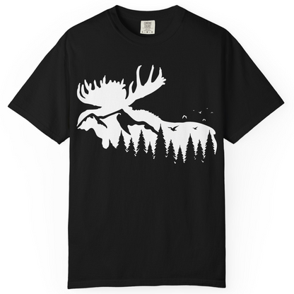 Moose Silhouette Forest Scene Shirt Comfort Colors T-Shirt – Alaska Cruise Shirts