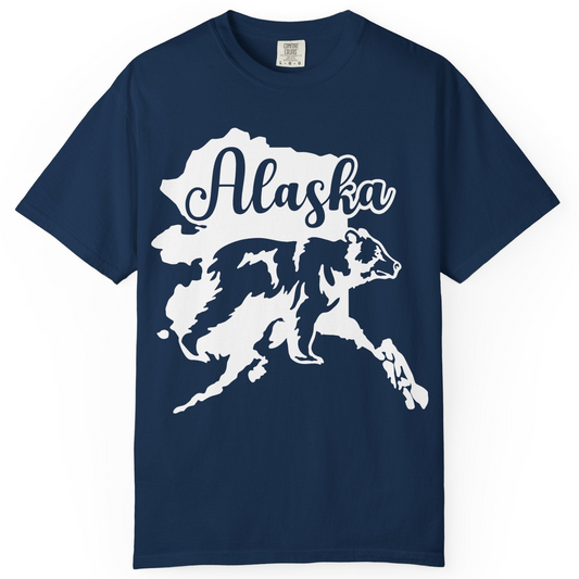 Alaska Bear Silhouette Shirt Comfort Colors T-Shirt – Alaska Cruise Shirts