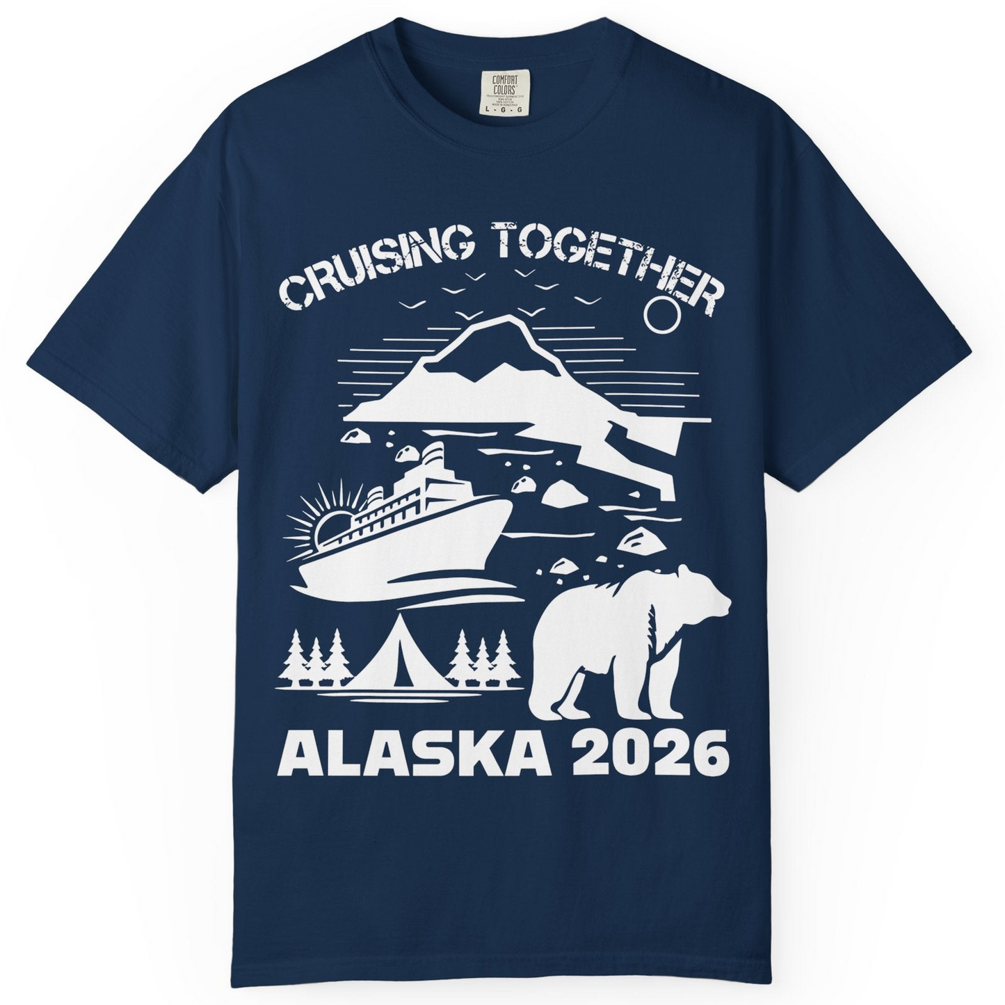 Alaska Cruise 2026 Family Adventure Bear Mountain Nature Shirt — Comfort Comfort Colors T-Shirt – Alaska Cruise Shirts