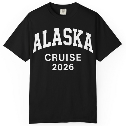 Alaska Cruise 2026 Bold Collegiate Vacation Travel Shirt — Comfort Comfort Colors T-Shirt – Alaska Cruise Shirts