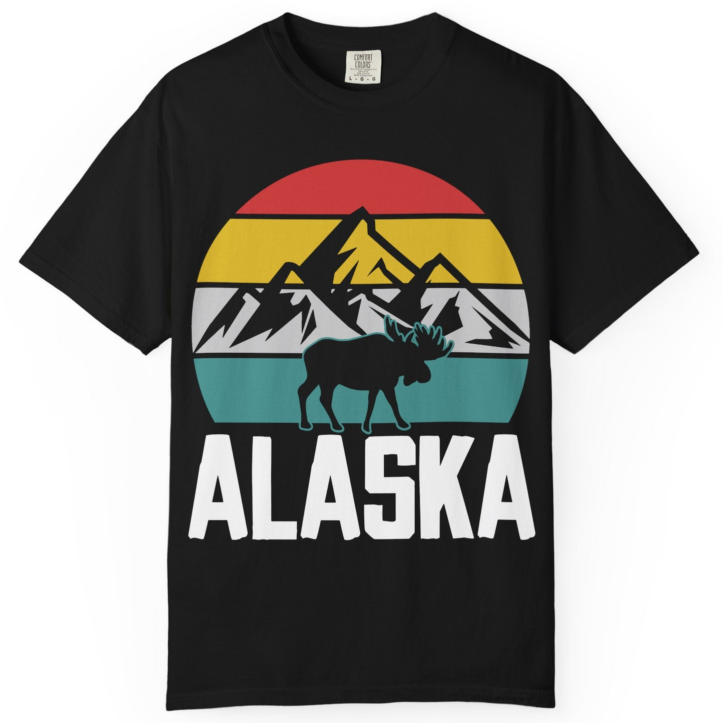 Retro Alaska Moose Silhouette Shirt Comfort Colors T-Shirt – Alaska Cruise Shirts