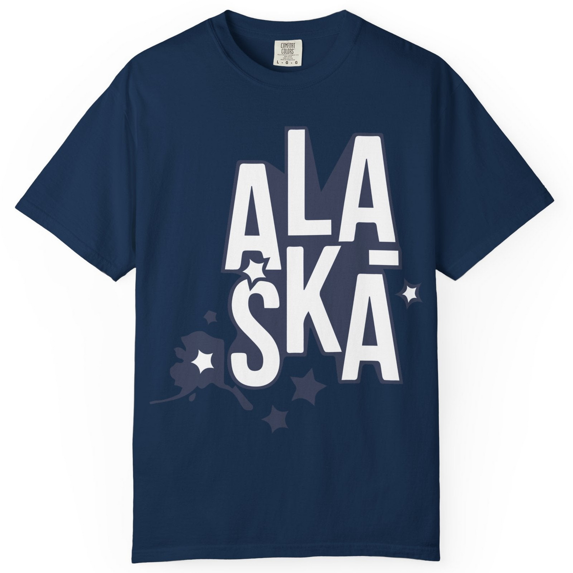 Alaska Stars Bold Typography Shirt Comfort Colors T-Shirt – Alaska Cruise Shirts