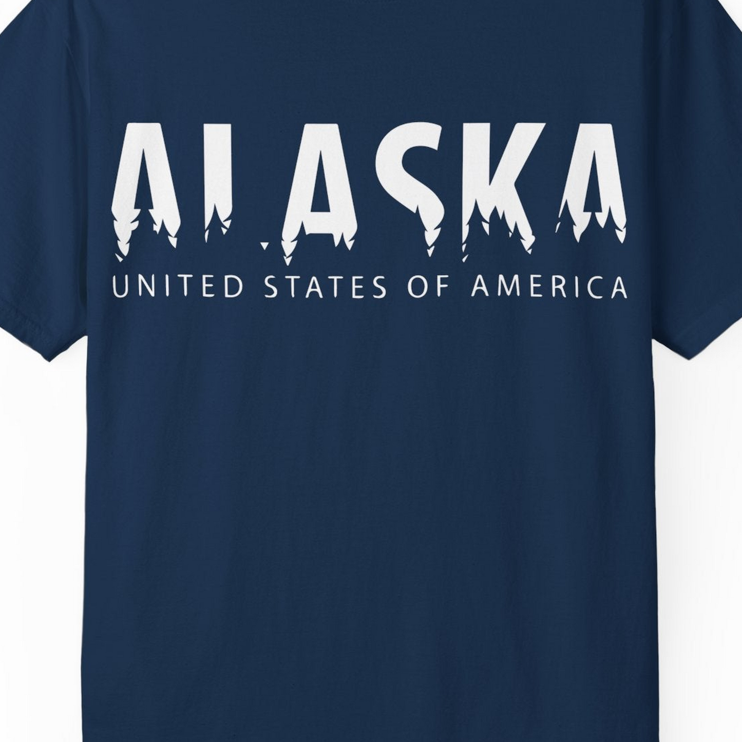 Alaska United States Typography Shirt Comfort Colors T-Shirt – Alaska Cruise Shirts Close Up