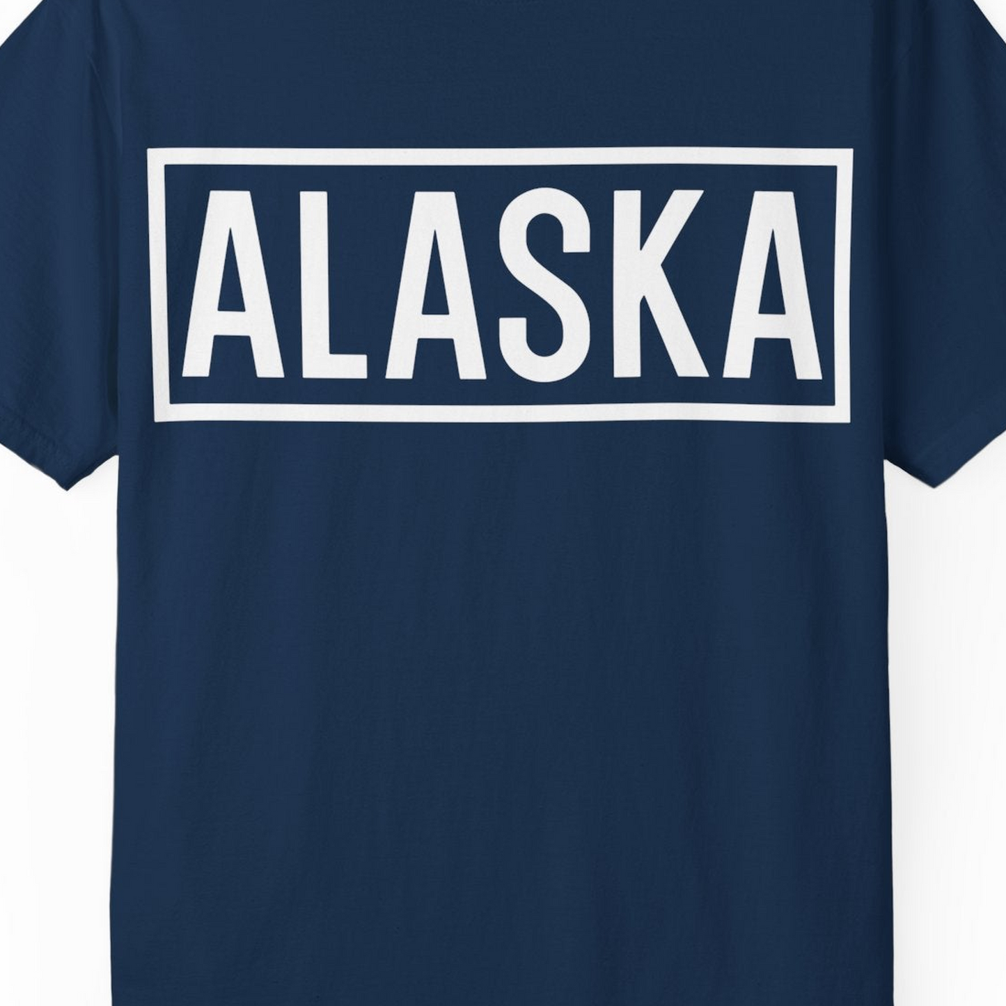 Alaska Bold Text Minimalist Monochrome Graphic Shirt for Travelers — Comfort Comfort Colors T-Shirt – Alaska Cruise Shirts Close Up