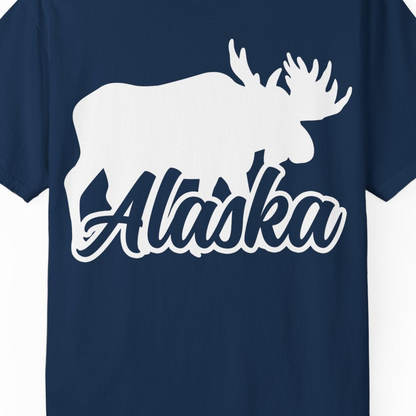 Alaska Moose Wildlife Silhouette Shirt Comfort Colors T-Shirt – Alaska Cruise Shirts Close Up