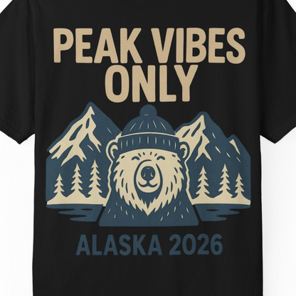 Alaska 2026 Mountain Adventure Bear Comfort Colors T-Shirt – Alaska Cruise Shirts Close Up