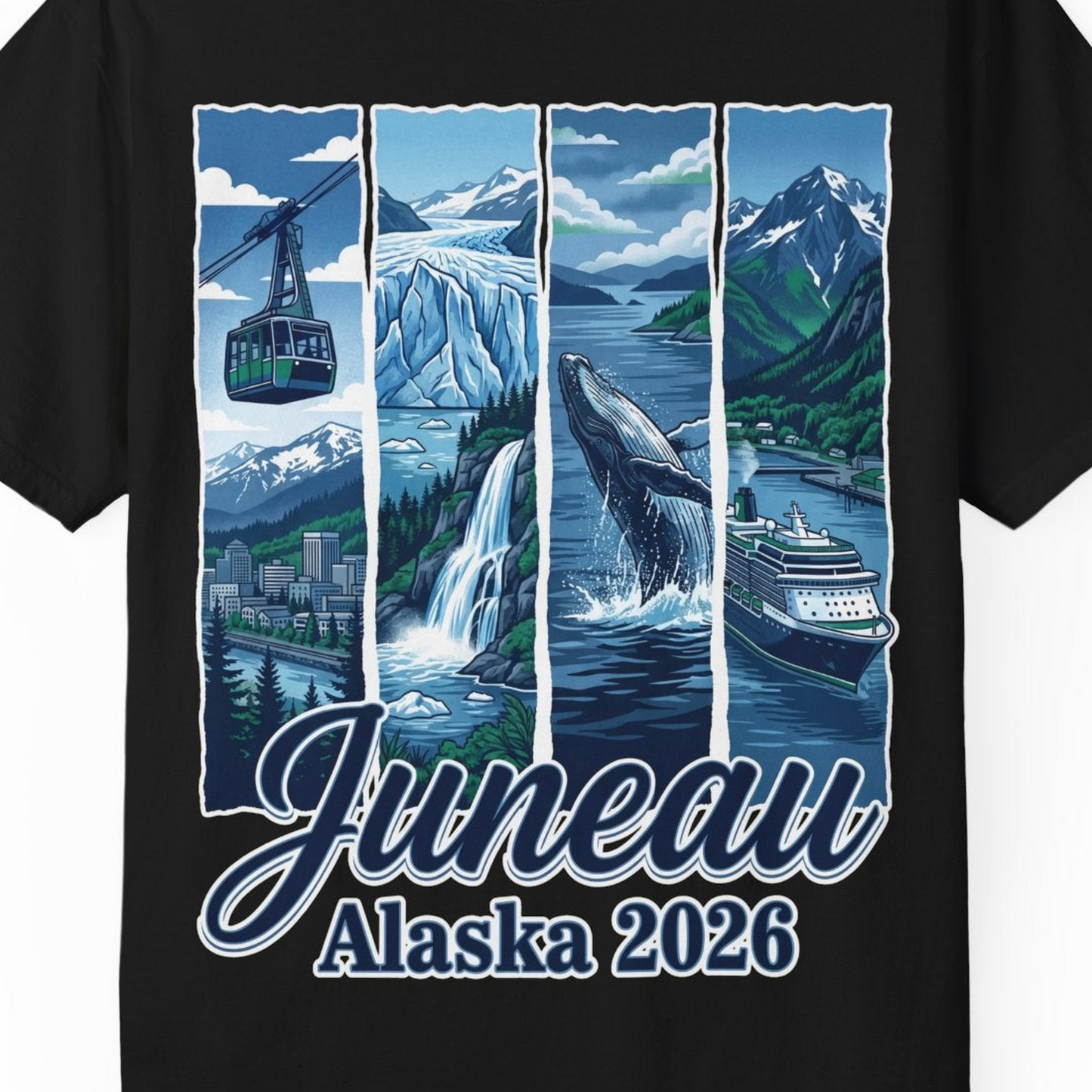 Juneau Alaska 2026 Cruise and Nature Souvenir Shirt — Comfort Comfort Colors T-Shirt – Alaska Cruise Shirts Close Up