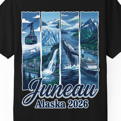 Juneau Alaska 2026 Cruise and Nature Souvenir Shirt — Comfort Comfort Colors T-Shirt – Alaska Cruise Shirts Close Up
