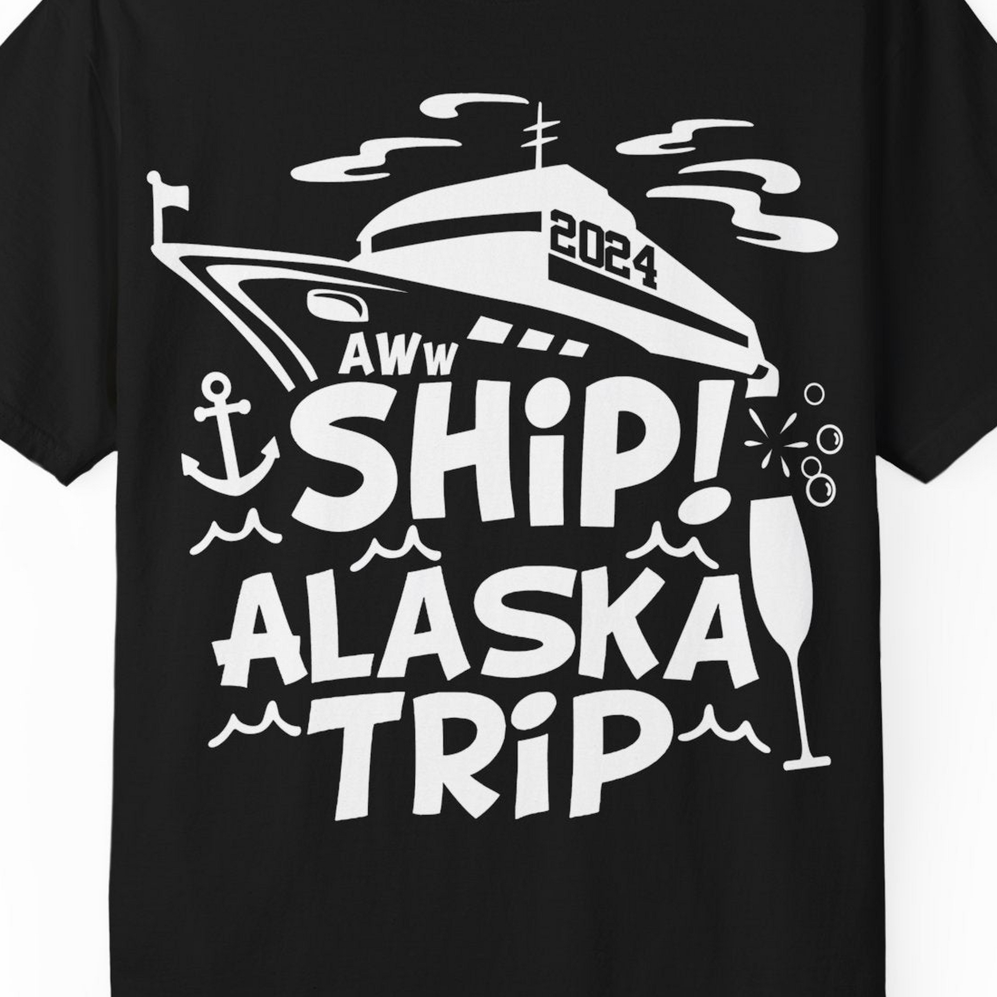 Aww Ship Alaska Cruise Shirt Comfort Colors T-Shirt – Alaska Cruise Shirts Close Up