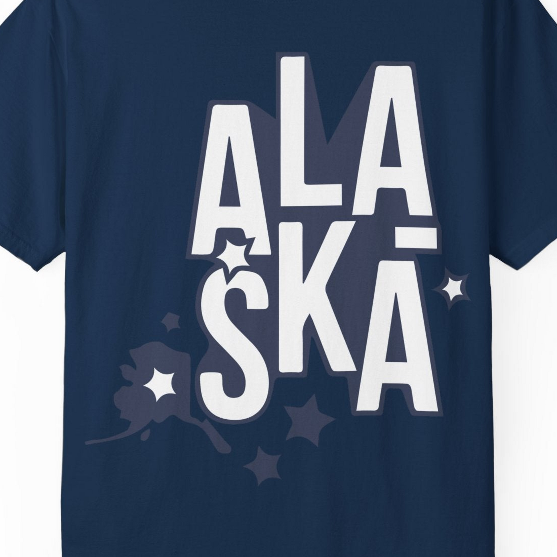 Alaska Stars Bold Typography Shirt Comfort Colors T-Shirt – Alaska Cruise Shirts Close Up