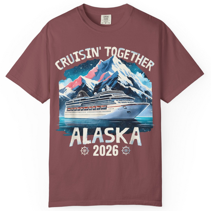 Alaska Cruise 2026 Shirt Comfort Colors T-Shirt – Brick – Alaska Cruise Shirts