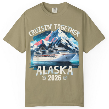 Alaska Cruise 2026 Shirt Comfort Colors T-Shirt – Khaki – Alaska Cruise Shirts