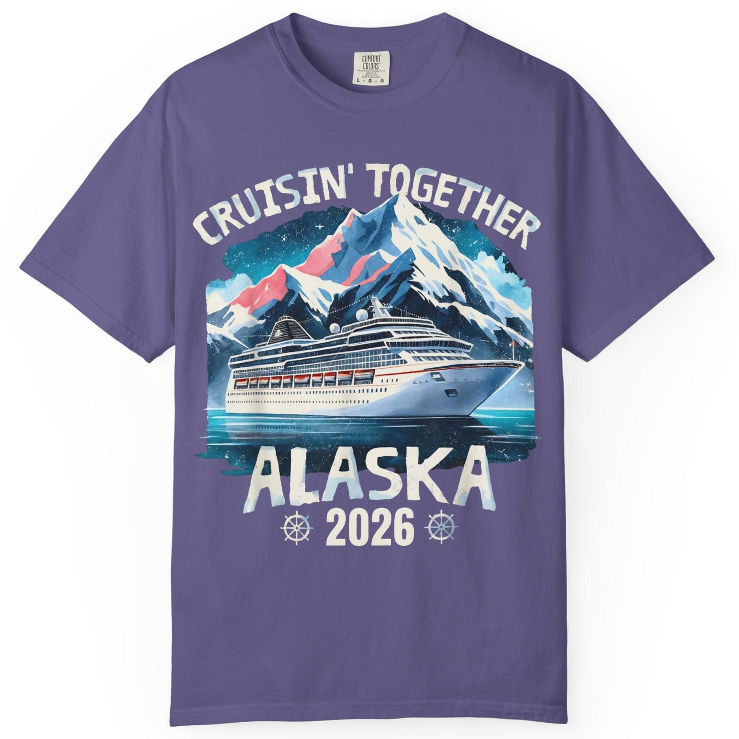 Alaska Cruise 2026 Shirt Comfort Colors T-Shirt – Grape – Alaska Cruise Shirts