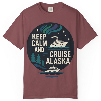 Keep Calm Cruise Alaska Shirt Comfort Colors T-Shirt – Brick – Alaska Cruise Shirts