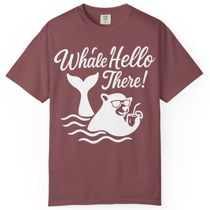 Whale Hello There Shirt Comfort Colors T-Shirt – Brick – Alaska Cruise Shirts