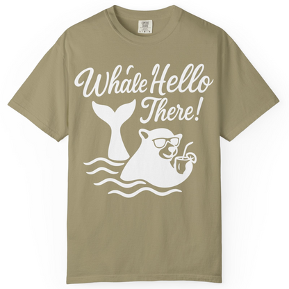 Whale Hello There Shirt Comfort Colors T-Shirt – Khaki – Alaska Cruise Shirts