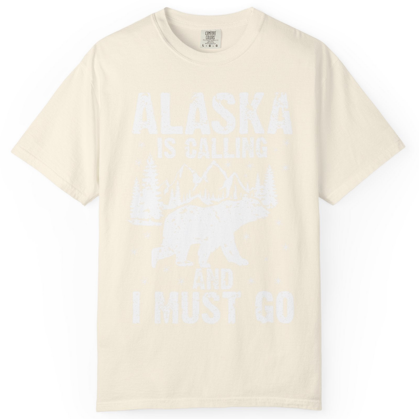 Alaska Is Calling Bear Mountain Wilderness Adventure Vintage Shirt — Comfort Comfort Colors T-Shirt – Ivory – Alaska Cruise Shirts