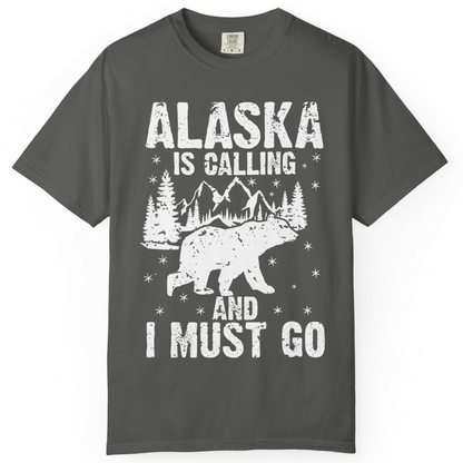 Alaska Is Calling Bear Mountain Wilderness Adventure Vintage Shirt — Comfort Comfort Colors T-Shirt – Pepper – Alaska Cruise Shirts