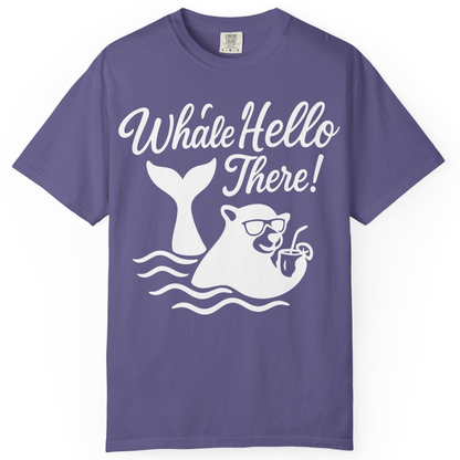 Whale Hello There Shirt Comfort Colors T-Shirt – Grape – Alaska Cruise Shirts