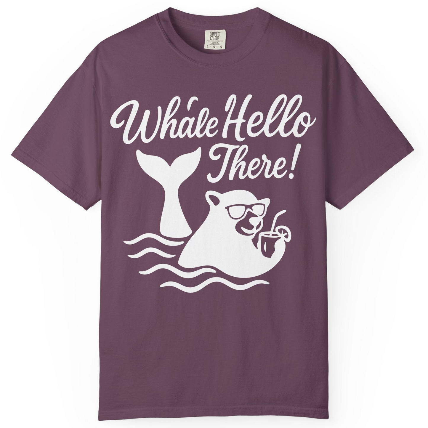 Whale Hello There Shirt Comfort Colors T-Shirt – Berry – Alaska Cruise Shirts