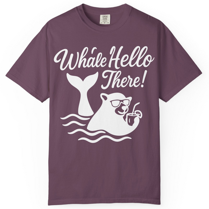 Whale Hello There Shirt Comfort Colors T-Shirt – Berry – Alaska Cruise Shirts