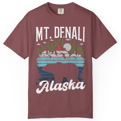 Mt Denali Alaska Bear Wilderness Shirt Comfort Colors T-Shirt – Brick – Alaska Cruise Shirts
