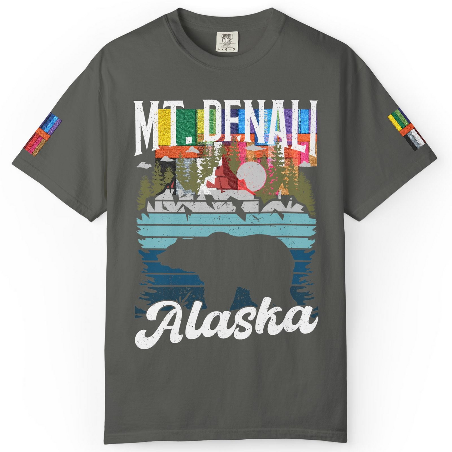 Mt Denali Alaska Bear Wilderness Shirt Comfort Colors T-Shirt – Pepper – Alaska Cruise Shirts