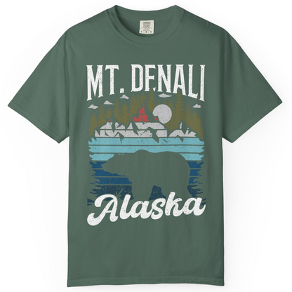 Mt Denali Alaska Bear Wilderness Shirt Comfort Colors T-Shirt – Blue Spruce – Alaska Cruise Shirts