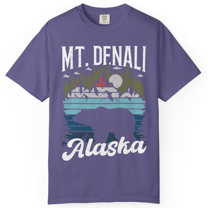 Mt Denali Alaska Bear Wilderness Shirt Comfort Colors T-Shirt – Grape – Alaska Cruise Shirts