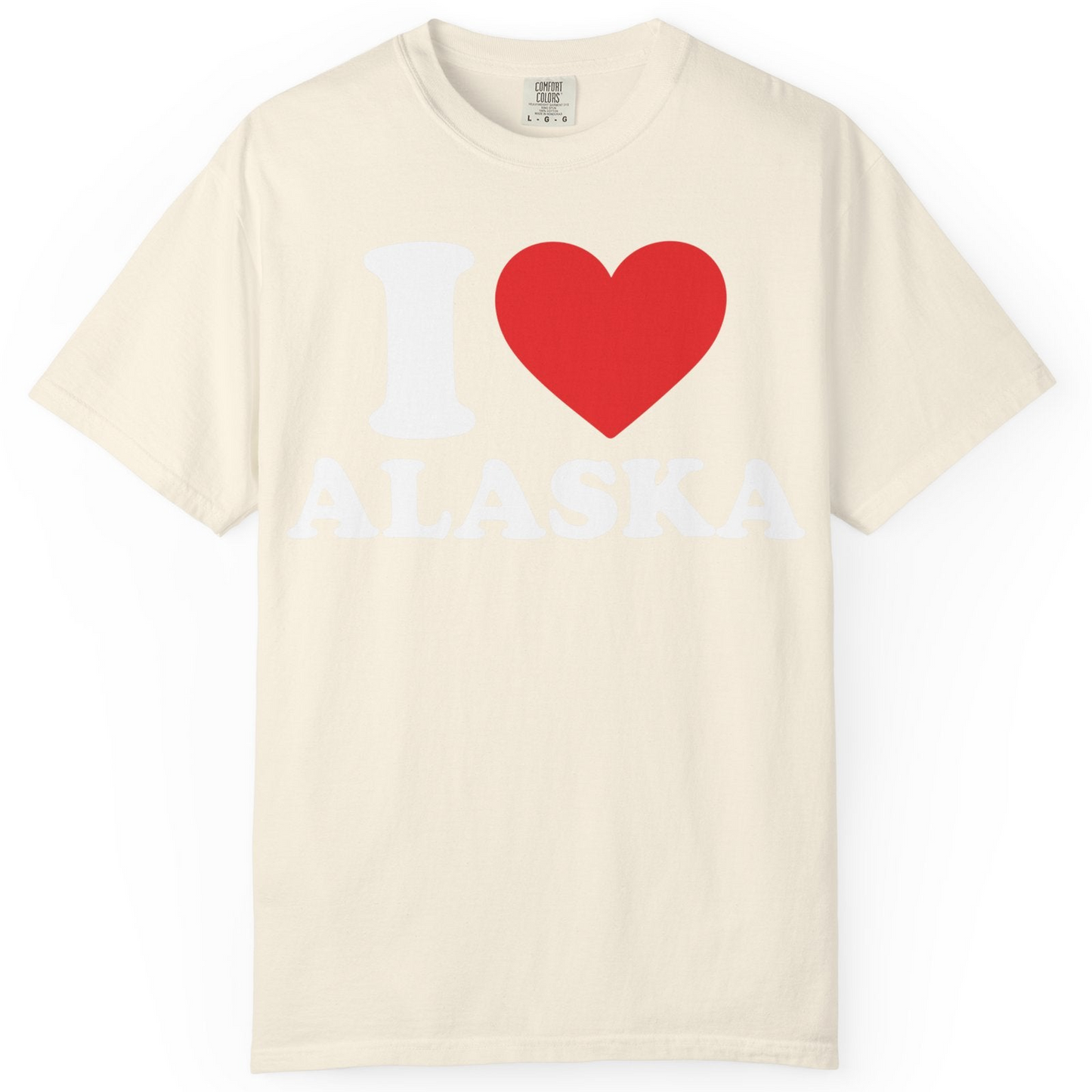 I Love Alaska Shirt Comfort Colors T-Shirt – Ivory – Alaska Cruise Shirts