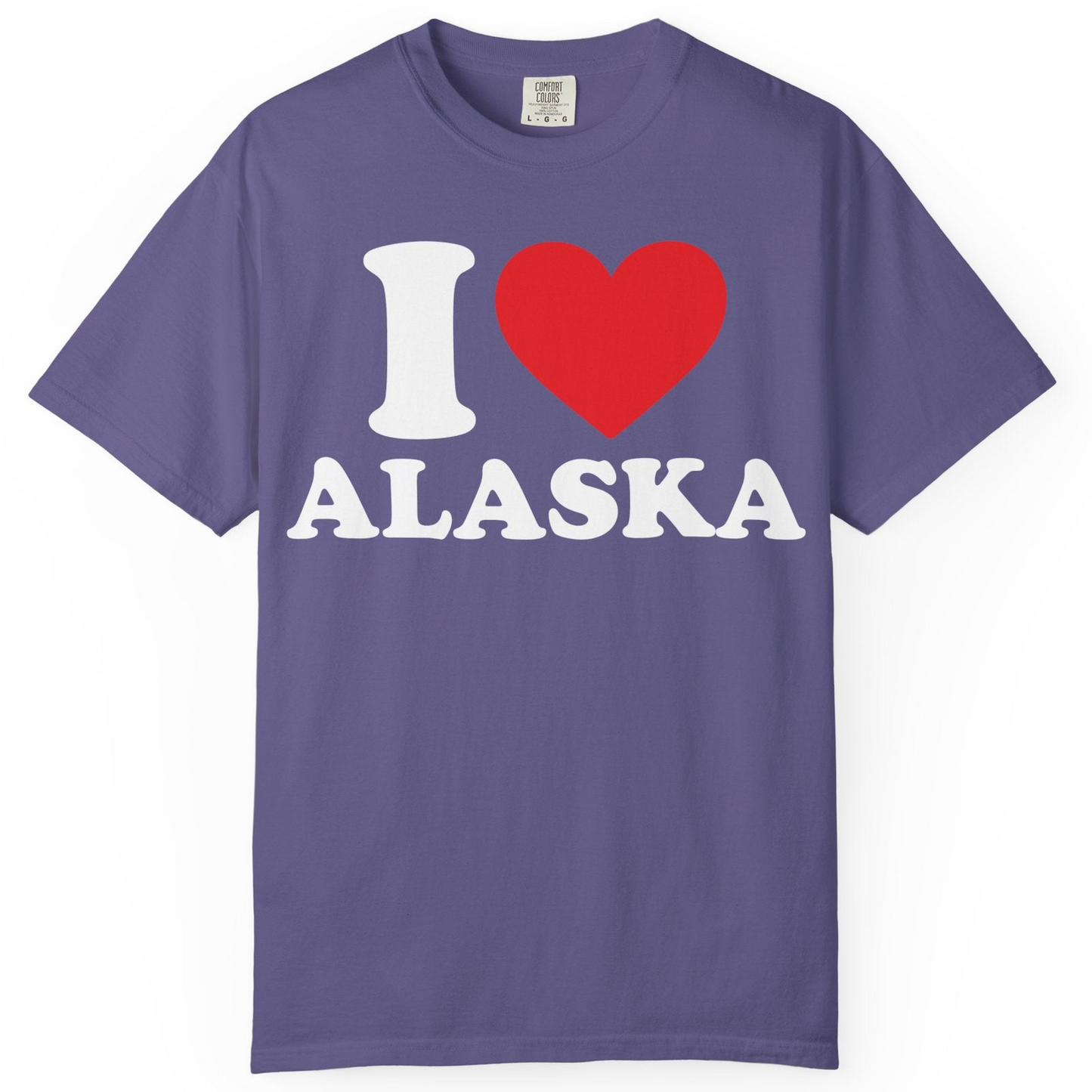 I Love Alaska Shirt Comfort Colors T-Shirt – Grape – Alaska Cruise Shirts