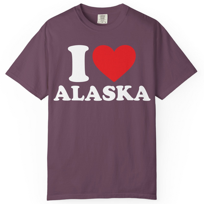 I Love Alaska Shirt Comfort Colors T-Shirt – Berry – Alaska Cruise Shirts