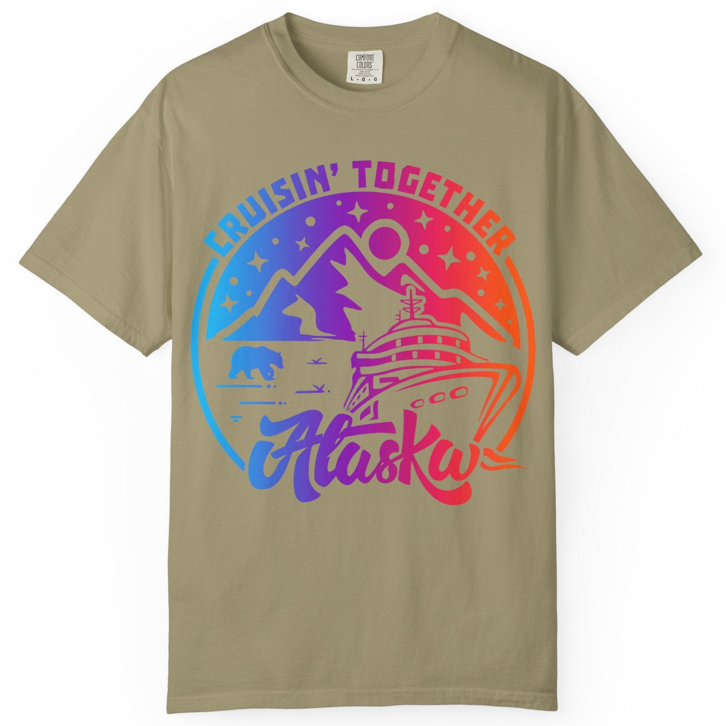Alaska Cruise Shirt Comfort Colors T-Shirt – Khaki – Alaska Cruise Shirts