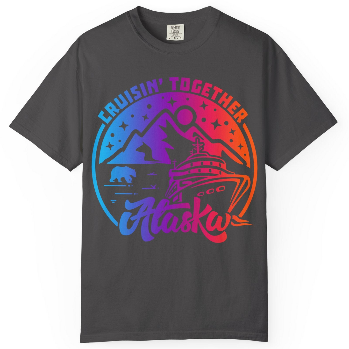 Alaska Cruise Shirt Comfort Colors T-Shirt – Graphite – Alaska Cruise Shirts