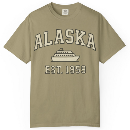 Alaska Cruise Shirt Comfort Colors T-Shirt – Khaki – Alaska Cruise Shirts