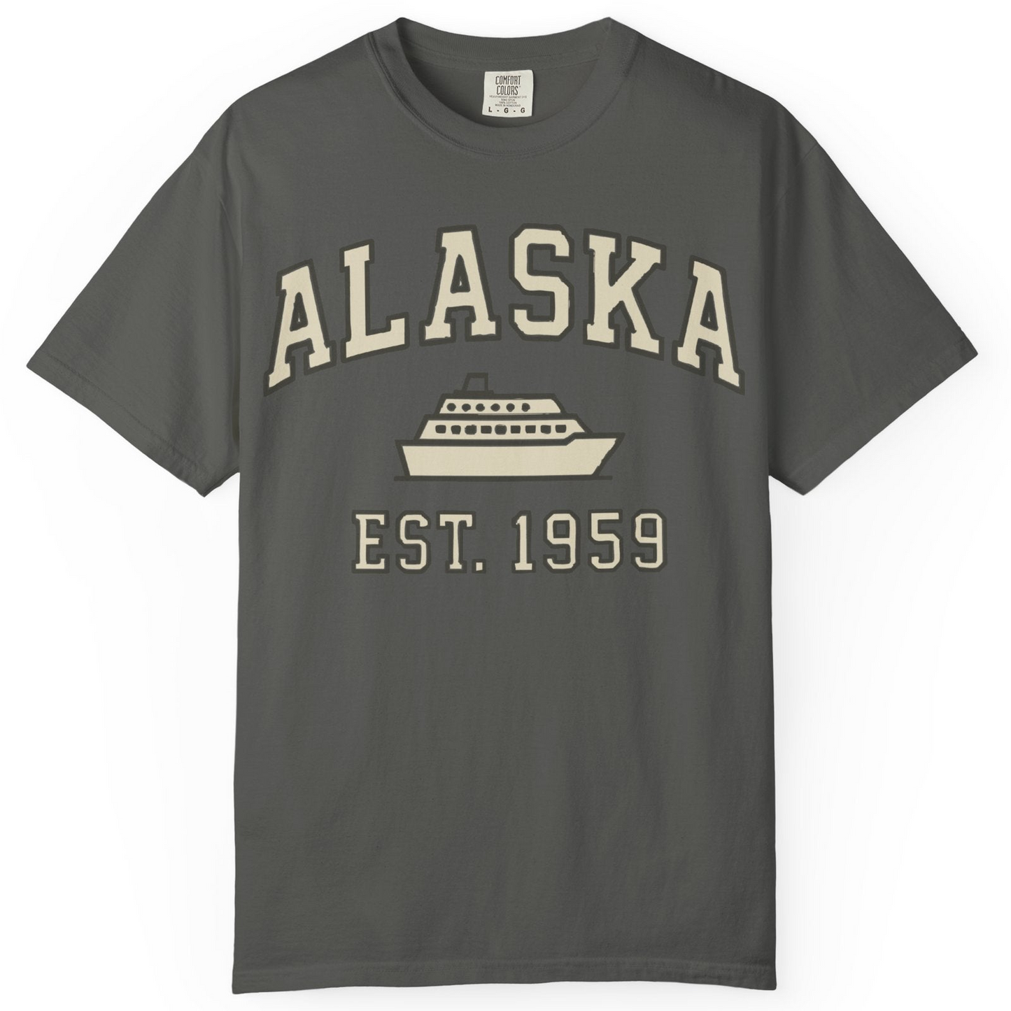 Alaska Cruise Shirt Comfort Colors T-Shirt – Pepper – Alaska Cruise Shirts