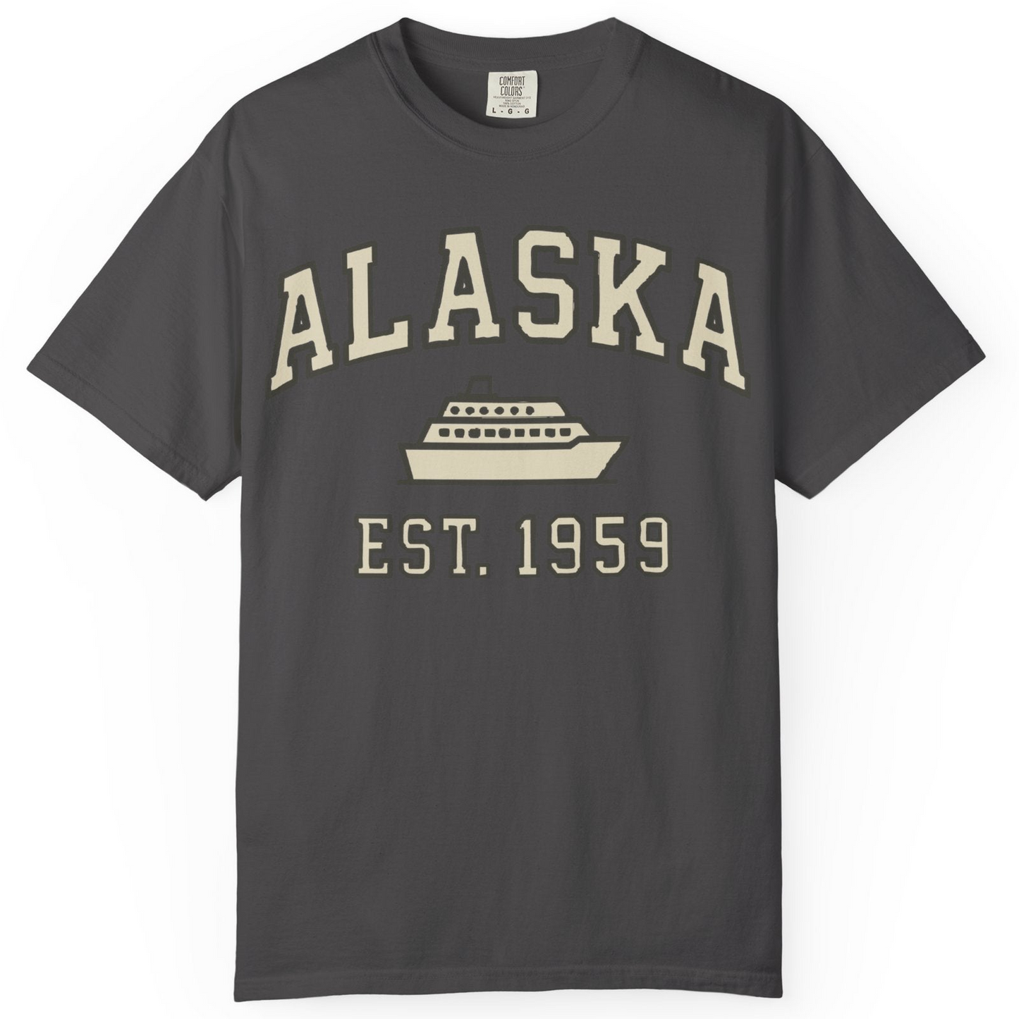 Alaska Cruise Shirt Comfort Colors T-Shirt – Graphite – Alaska Cruise Shirts