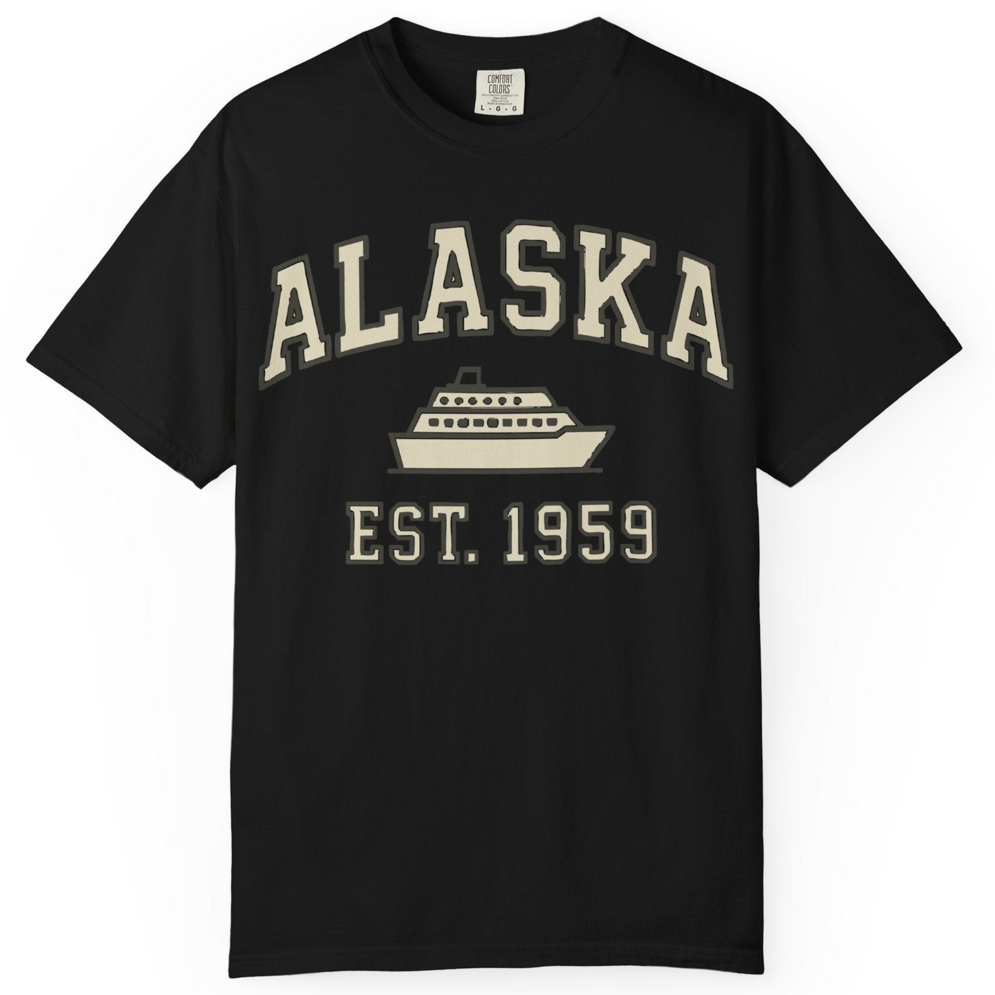 Alaska Cruise Shirt Comfort Colors T-Shirt – Black – Alaska Cruise Shirts