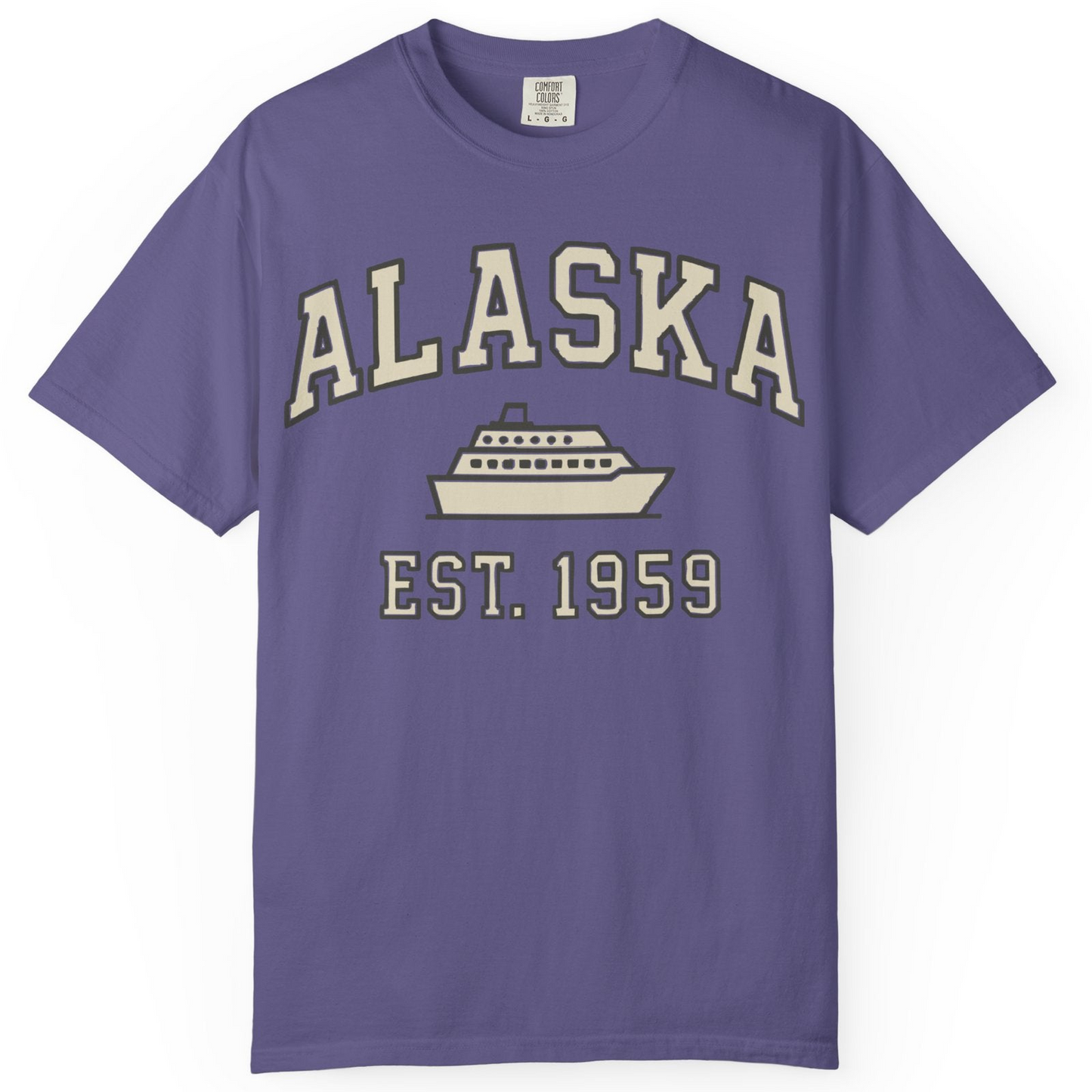 Alaska Cruise Shirt Comfort Colors T-Shirt – Grape – Alaska Cruise Shirts