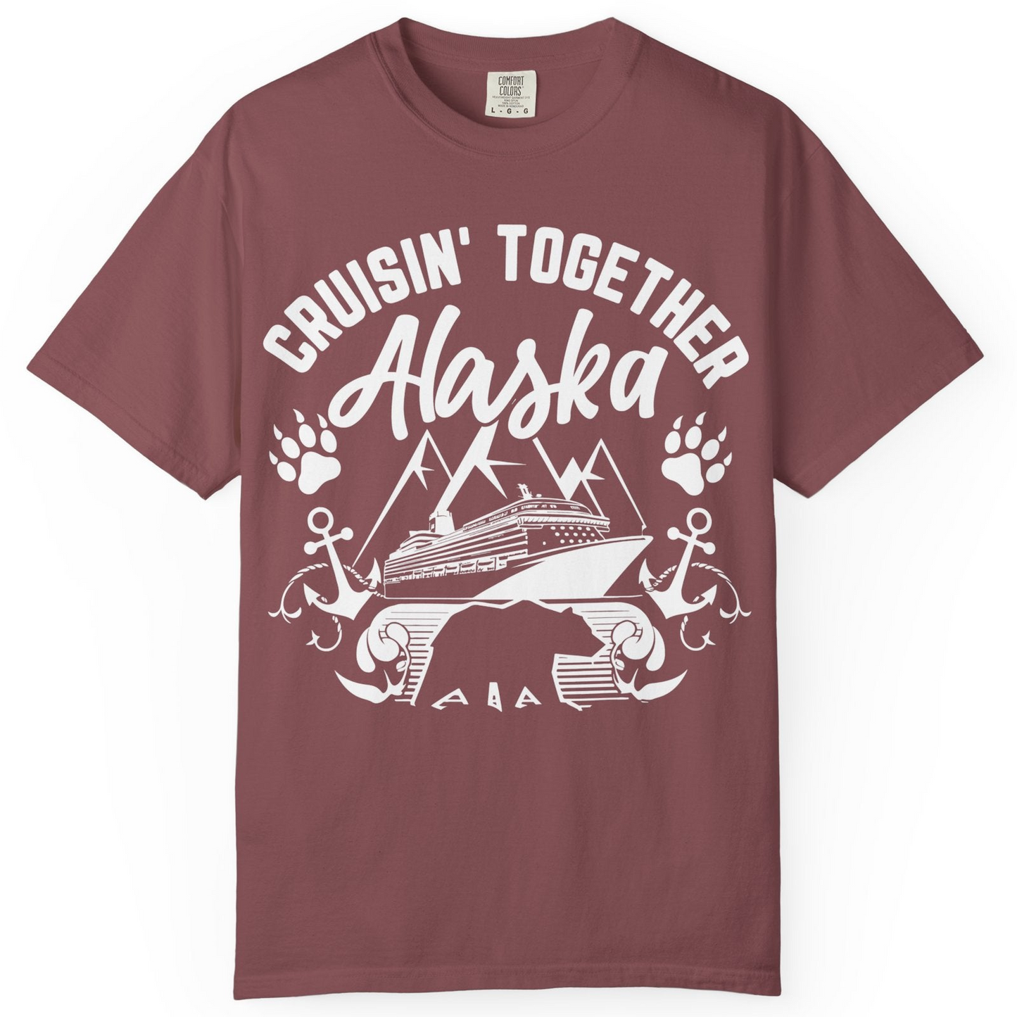 Alaska Cruise Adventure Shirt Comfort Colors T-Shirt – Brick – Alaska Cruise Shirts