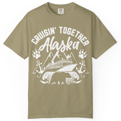 Alaska Cruise Adventure Shirt Comfort Colors T-Shirt – Khaki – Alaska Cruise Shirts