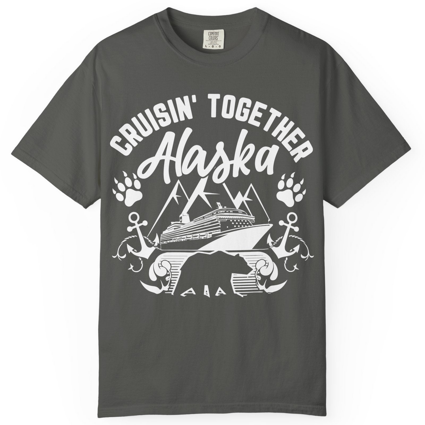 Alaska Cruise Adventure Shirt Comfort Colors T-Shirt – Pepper – Alaska Cruise Shirts