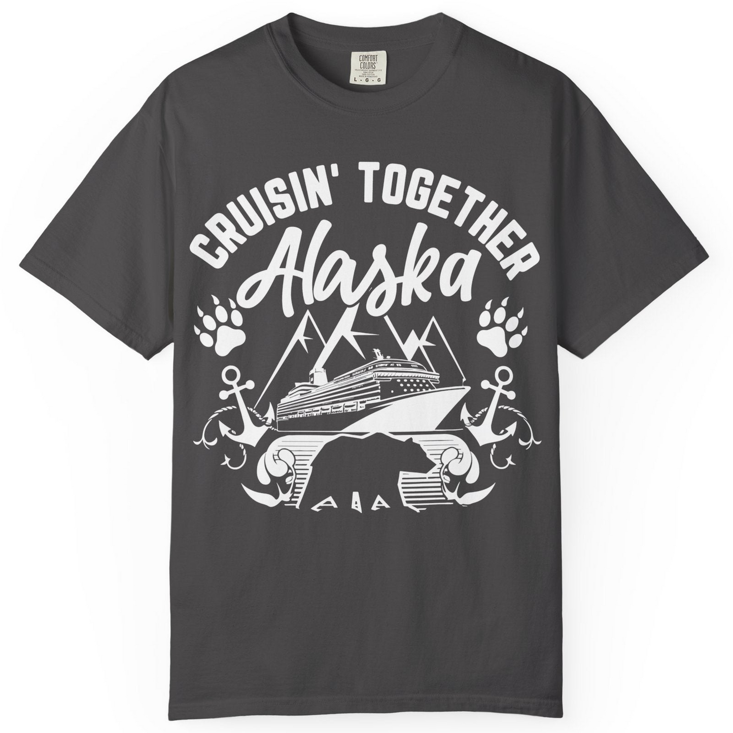 Alaska Cruise Adventure Shirt Comfort Colors T-Shirt – Graphite – Alaska Cruise Shirts