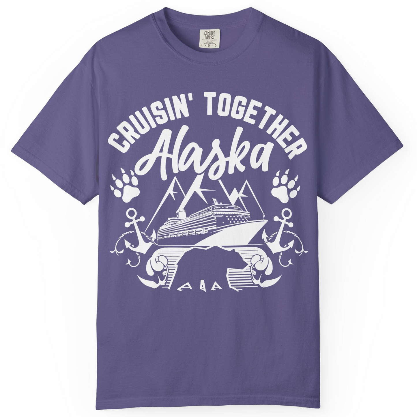 Alaska Cruise Adventure Shirt Comfort Colors T-Shirt – Grape – Alaska Cruise Shirts