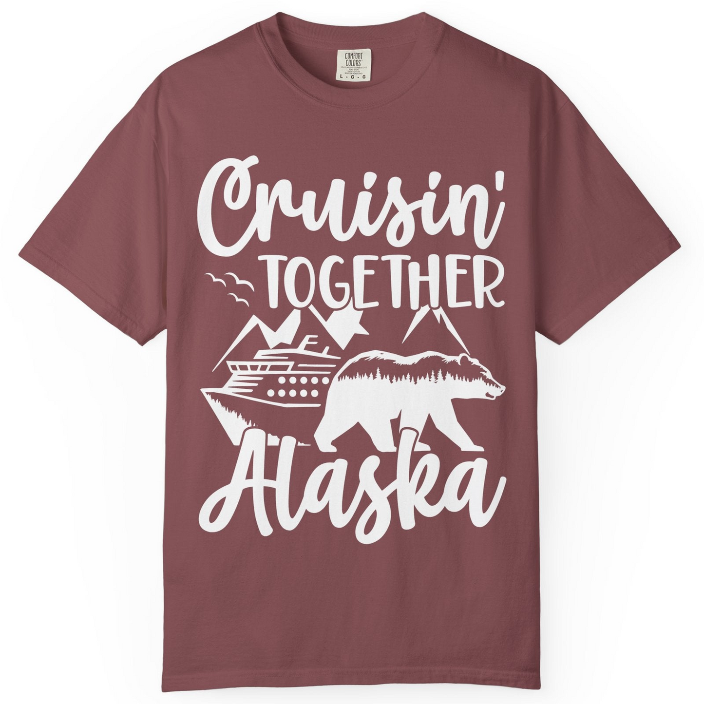 Alaska Cruise Adventure Shirt Comfort Colors T-Shirt – Brick – Alaska Cruise Shirts