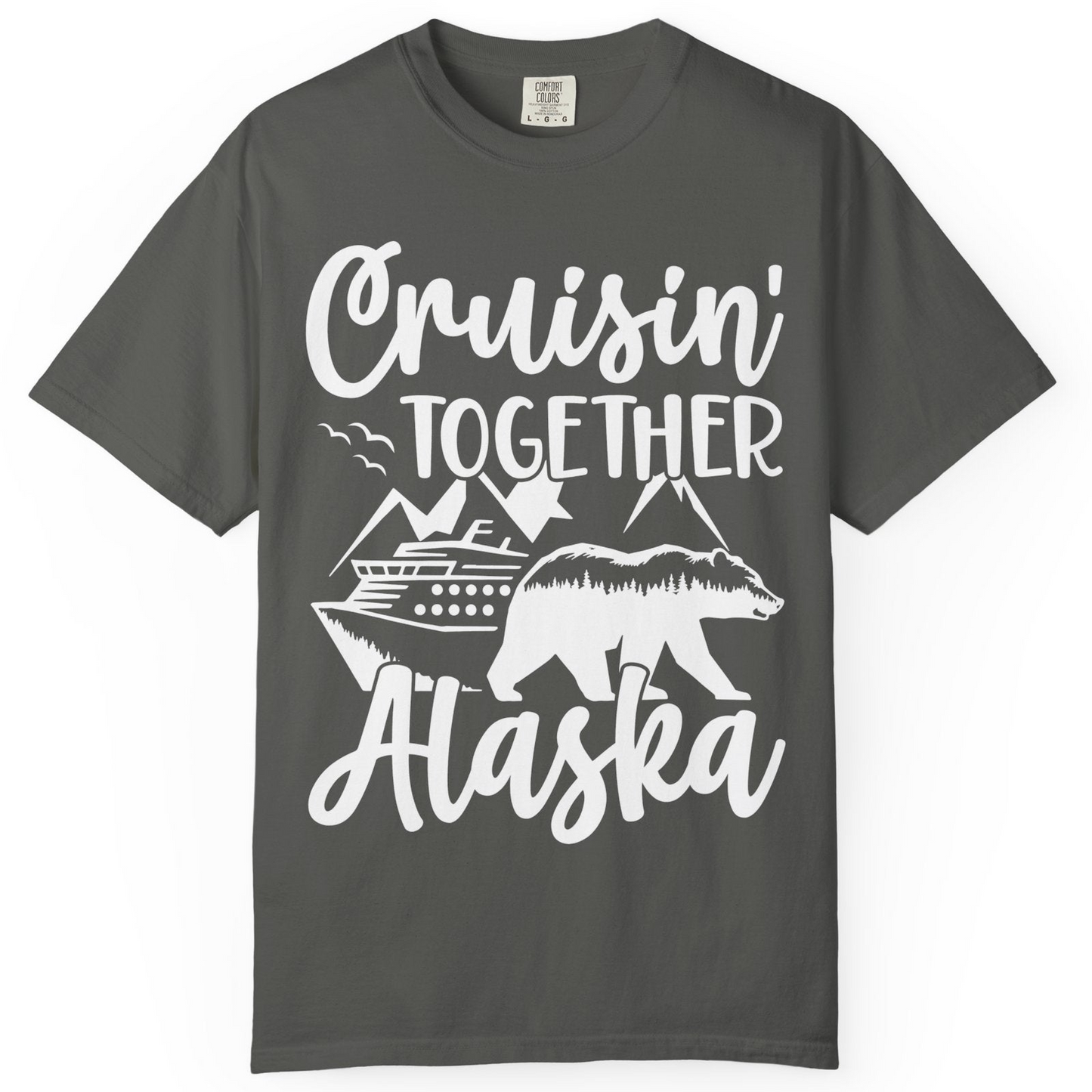 Alaska Cruise Adventure Shirt Comfort Colors T-Shirt – Pepper – Alaska Cruise Shirts
